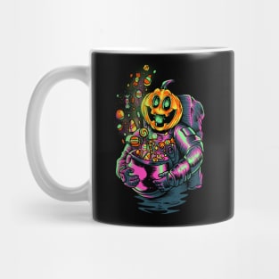 Astronaut pumpkin halloween trick or treat Mug